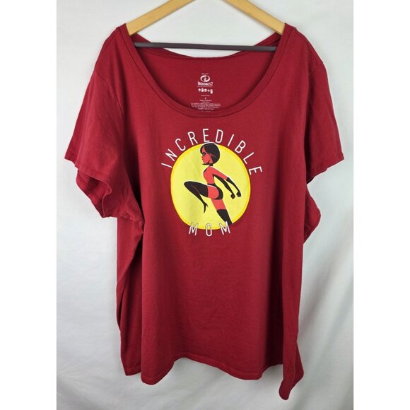 Disney Incredibles 2 Women's Shirt Plus Size 6X Red Short Sleeve Incredible Mom - Picture 1 of 8